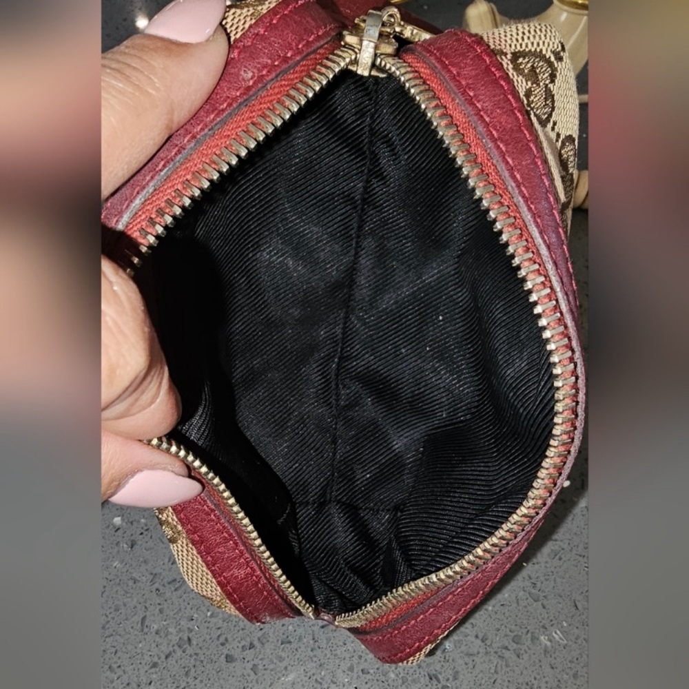 GUC Gucci GG Canvas Cosmetic Pouch Vanity Blown Red - Picture 10 of 14